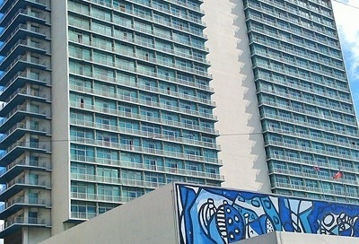 The habana libre hotel, located in vedado. Many taxis particulares drive by the front of the hotel and there is a galeria inside for shopping.