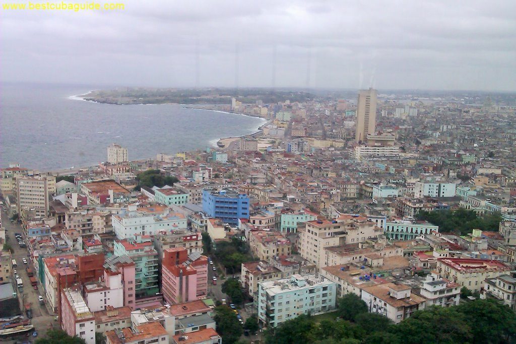 This is the eastern view from the 25th floor of the Habana Libre Hotel. From this lookout point, you can see the whole eastern part of the city.